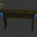 Vintage Wooden Console Table with Carved Legs Two Drawers and Textured Surface