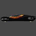 Black Floating Flying Car With Sleek Design And Orange Lights 3d model