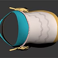 Elegant Daily Use Hat With Blue Band White Body And Golden Decorative Strap