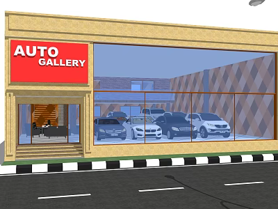 Hyundai showroom car showroom 3d model