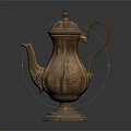 Vintage Metal Teapot With Classic Design Ornate Handle And Sturdy Base