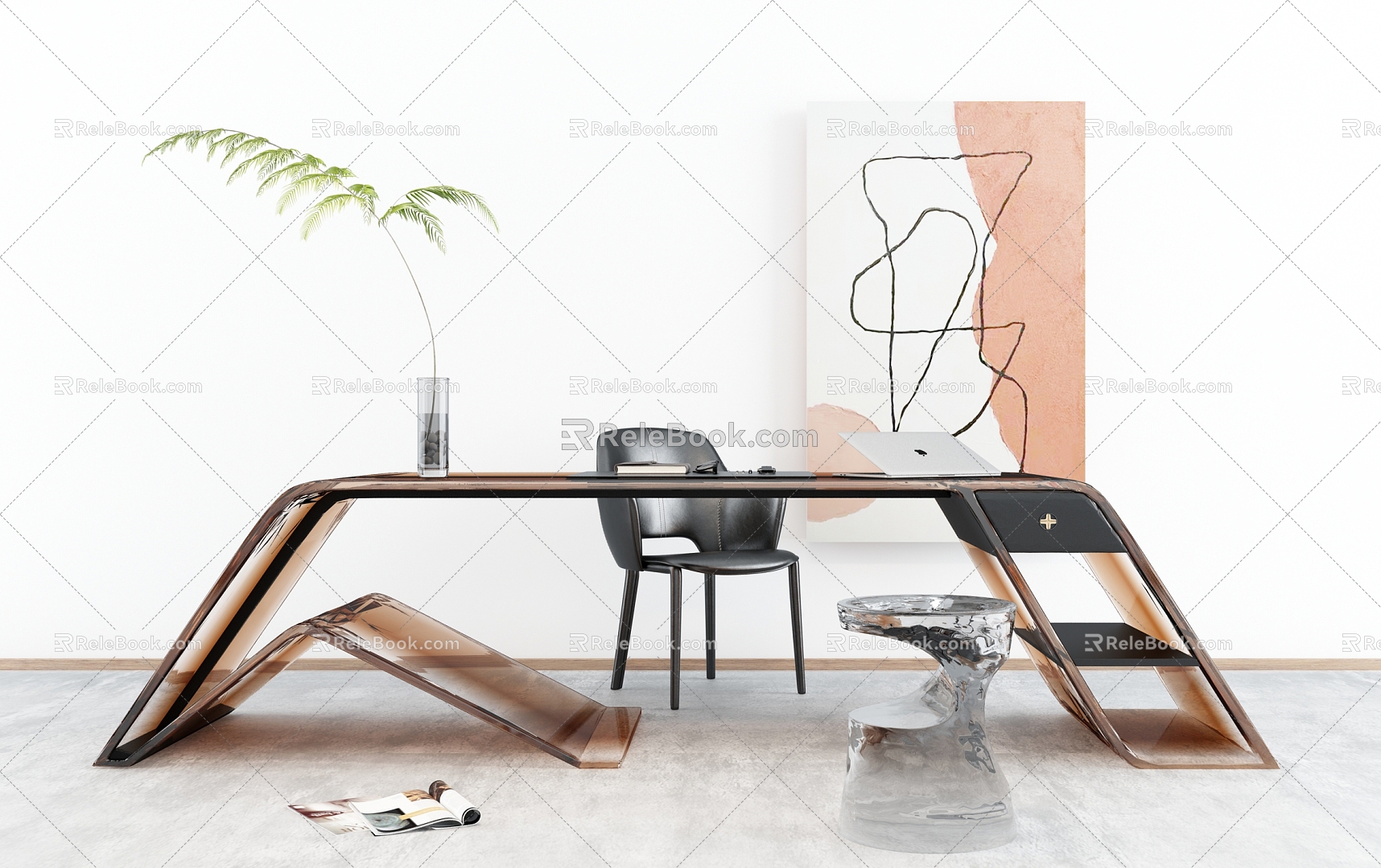 Office Desk and Chair 3d model