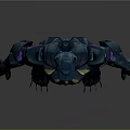 Game Movie Character 3D Model With Detailed Futuristic Armor Blue Purple Accents And Sharp Claws