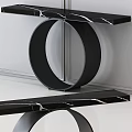 Modern Console Table Interior Design With Black Marble Top And Circular Base 3d model