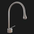 Modern Stainless Steel Faucet With Curved Spout And Single Handle Design