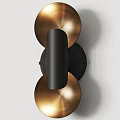 Modern Black and Gold Metal Wall Lamp With Double Sphere Cylindrical Design
