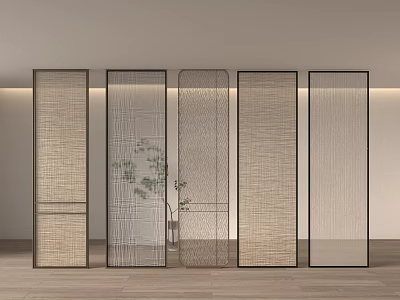 Modern partition wire glass screen partition 3d model