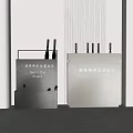 Modern Public Facility With Disinfection Stand And Special Safety Storage Units