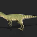 Realistic 3D Dinosaur Model With Green Body And Colorful Crest Open Mouth