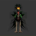 Colorful Bird With Vibrant Green Feathers Red Yellow Head And Unique Beak