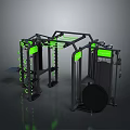 Professional Multifunctional Fitness Training Equipment With Green Accents And Cable Pulley System For Workouts