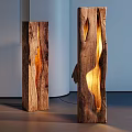 Natural Wooden Floor Lamps With Warm Light And Organic Texture In Modern Interior Design