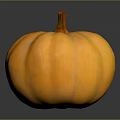 Fresh Round Orange Pumpkin With Stem As Decorative Seasonal Home Accessory