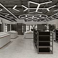 Modern XI Store Interior Showcase With New Products And Glass Display Windows