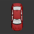 Stylish Red Sports Car With Rear Spoiler White Interior And Black Wheels