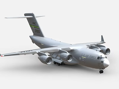 US Air Force Military Transport Aircraft With Four Engines And Tail Markings 3d model