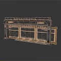 Industrial Structure Design With Metal Frame Platform And Wooden Tracks