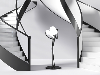 modern revolving staircase 3d model