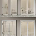 White Double Doors With Glass Panels In Modern Interior Living Space