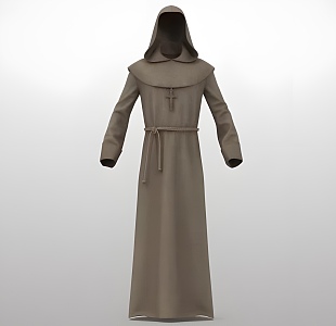 Modern Monk Robe Modern Clothes Clothing Monk Robe Taoist Robe 3d model