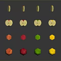 Fresh Colorful Apples And Slices With Mushroom Shaped Decorations On Gray Background