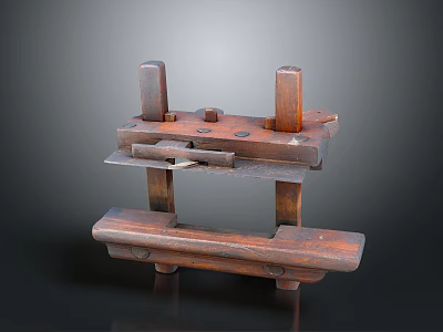 Rustic Wooden Light Fixture Combination With Metal Accents And Classic Design For Home Decor 3d model