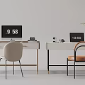 Modern Desk and Chair Desk and Chair Combination Computer Notebook Jewelry Table Lamp Electronic Watch Books 3d model