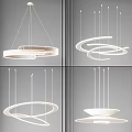 Modern Pendant Lights Featuring Circular Spiral And Ring Shaped Contemporary Designs 3d model