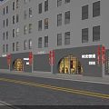 Outdoor Commercial Equipment With Illuminated Signage Directional Arrows And Modern Design