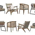 Modern Leisure Chairs With Various Designs Wooden Frames And Wicker Details For Home Decor