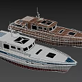 Two Yachts White and Brown Exterior Design with Sleek Structure and Classic Style