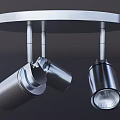 Modern Silver Metal Ceiling Lamp With Round Base And Adjustable Lamp Heads