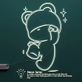 Cute Bear Design Neon Lamp Combination with Star Accents for Room Decorative Illumination