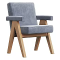 Modern Accent Chair With Wooden Frame Gray Upholstered Seat And Comfortable Armrests