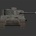 Metallic Military Tank With Armored Tracks Long Gun Barrel And Turret Design