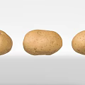 Fresh Brown Potatoes Scattered on White Surface with Natural Skin Texture