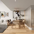Modern Apartment Living Room With Open Design Chandelier And Coffee Table