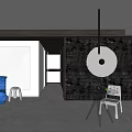 Modern Dining Room Interior With Round Pendant Light Metal Table And Clear Chair