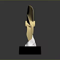 Elegant Golden Flower Shaped Trophy With Black Base And Transparent Section