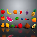 Fresh Assorted Fruits Including Apple Banana Orange Strawberry Pineapple Watermelon And Avocado On Reflective Surface