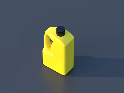 Practical Yellow Square Plastic Container With Black Lid And Handle Hole 3d model