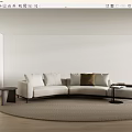 Sofa Heterosexual Sofa Curved Sofa Side Table 3d model