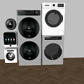 Modern Washing Machines With Various Models Stackable Design And Smart Control Features 3d model