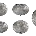 Modern Silver Textured Round Ceiling Lights Home Interior Design