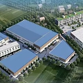 Bird's-eye view of modern factory building factory 3d model