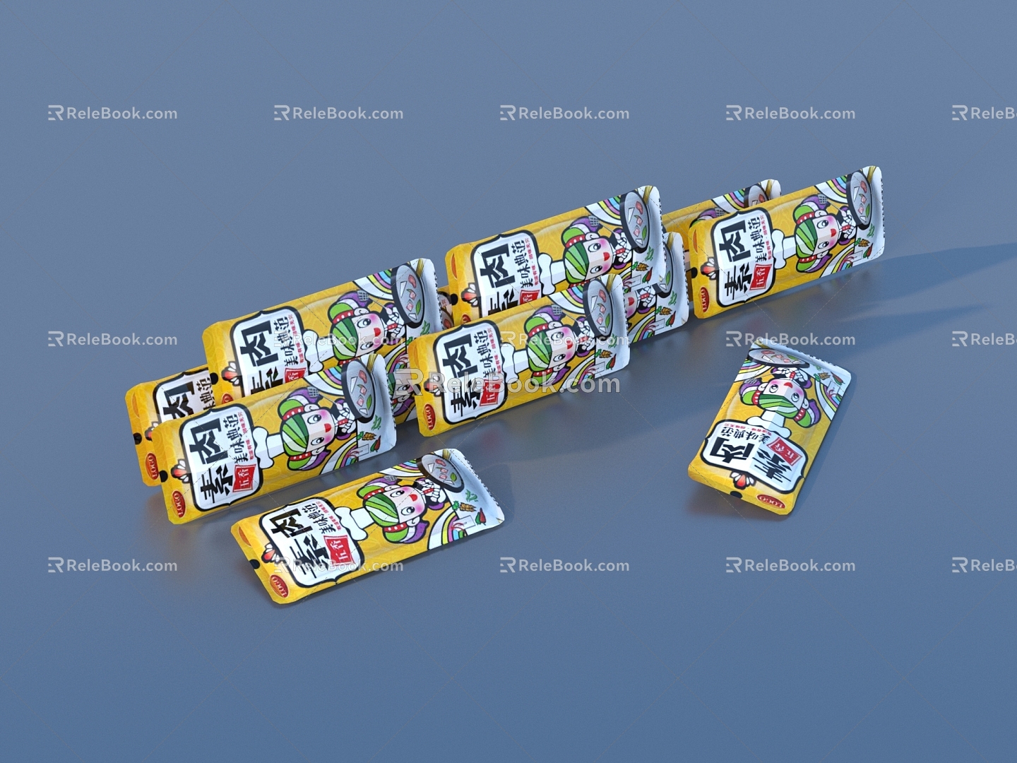 Packing bag snack food box 3d model