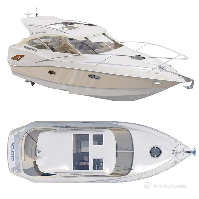Yacht Exterior And Top View Design Details 3d model 