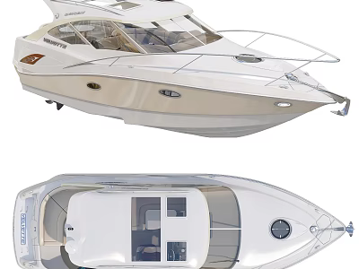 Yacht Exterior And Top View Design Details 3d model
