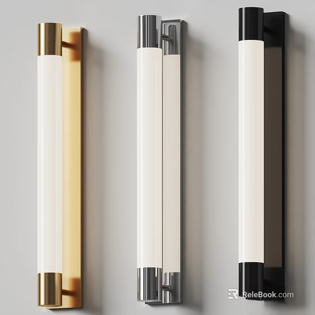 Modern Cylindrical Wall Lamps In Gold Silver Black For Home Decor 3d model 