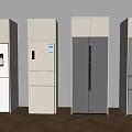 Modern zero embedded refrigerator smart refrigerator with screen double door three door refrigerator 3d model